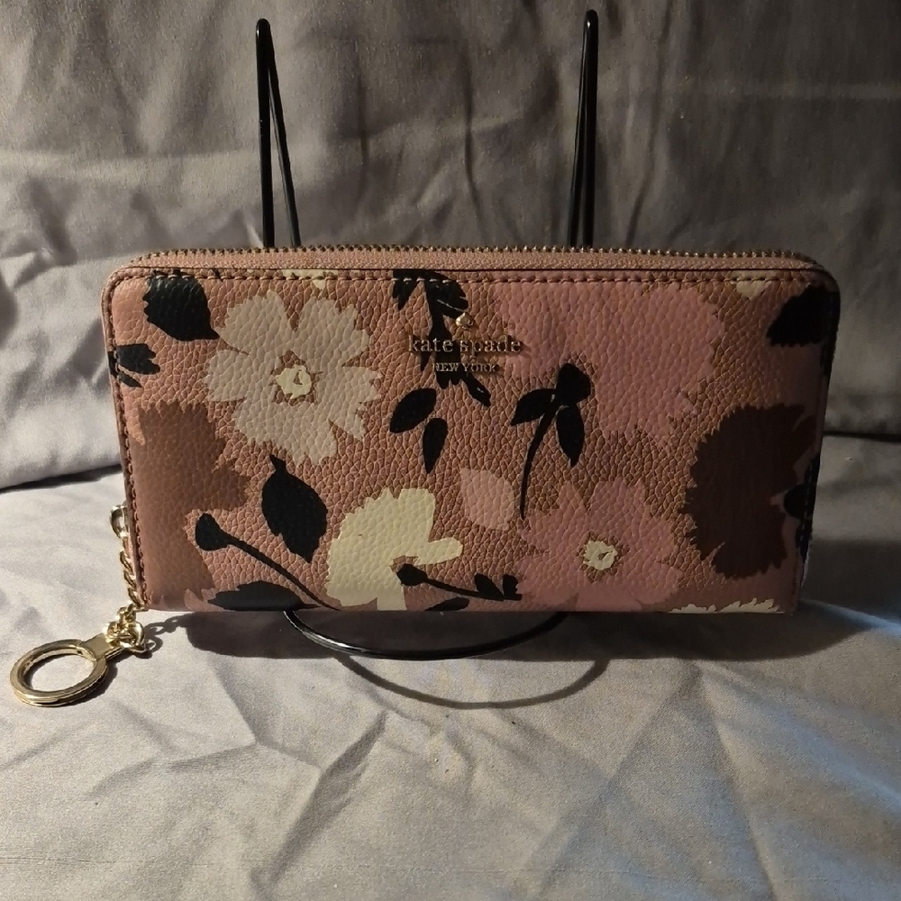 Kate Spade Pink and Brown Floral Wallet